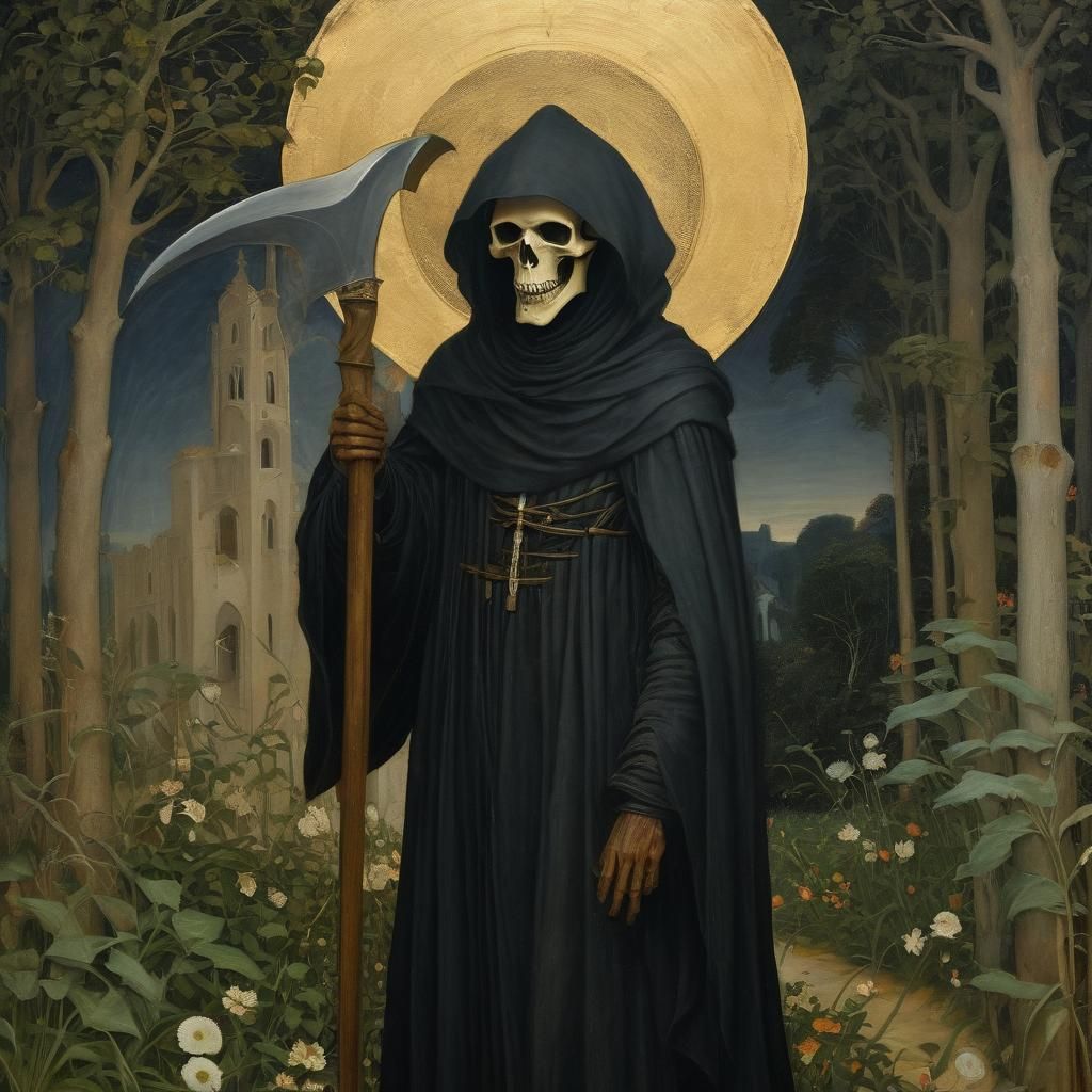 Grim Reaper in Pre-Raphaelite Style