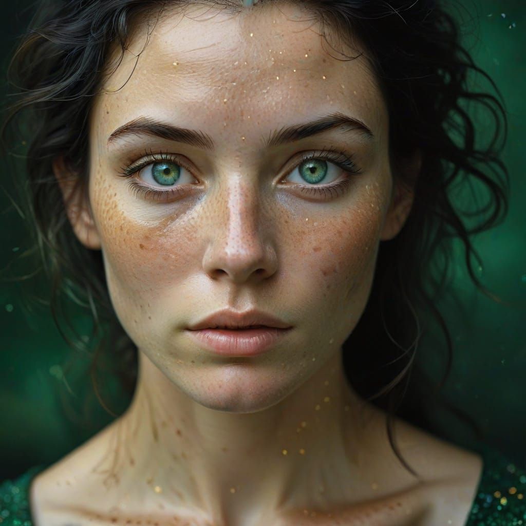 Ethereal Beauty with Copper and Gold Freckles