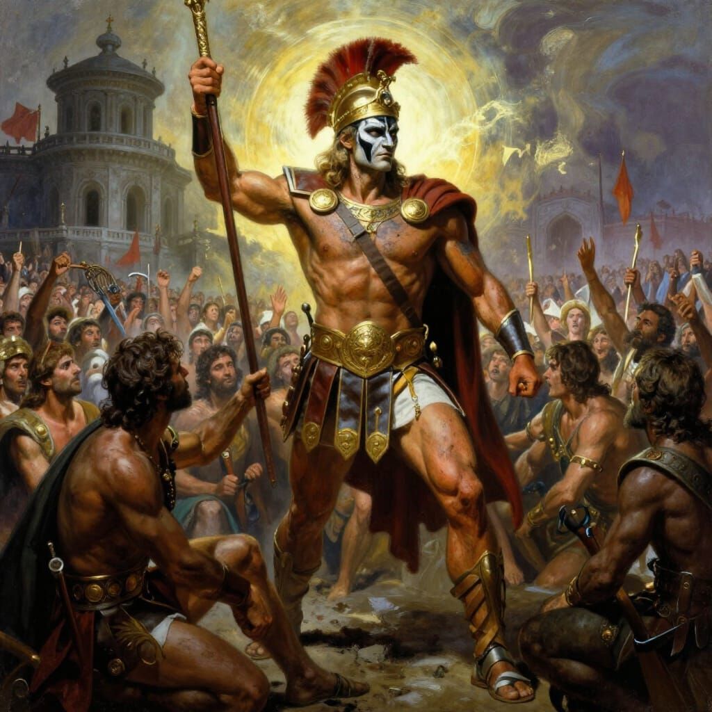 Gladiator Triumphant After Battle, Epic Style
