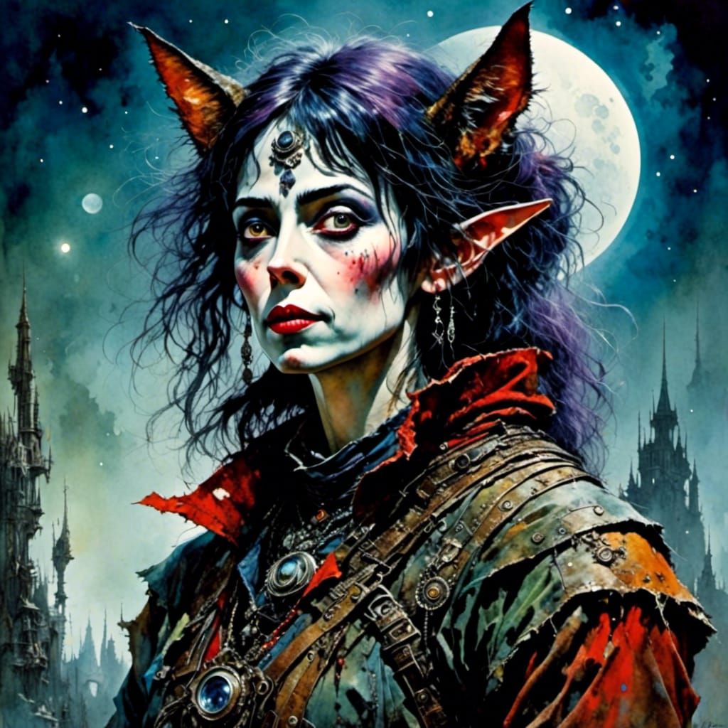 Sci-Fi Elf Portrait with Elven Ink