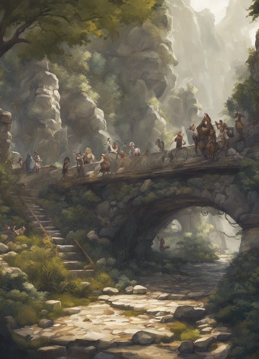 Grumpy Troll Under Stone Bridge: 3D Render