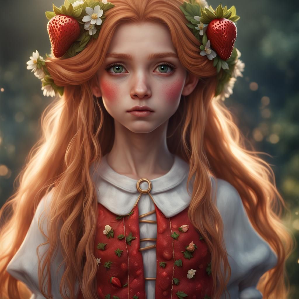 Fantastical Girl in Tomboy Attire with Vibrant Colors