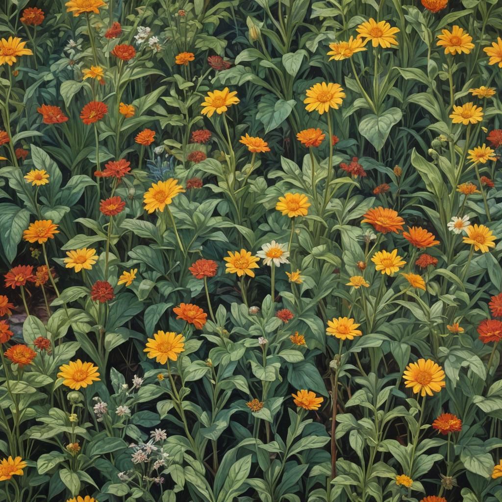 Botanical Oil Painting by James Gurney Style