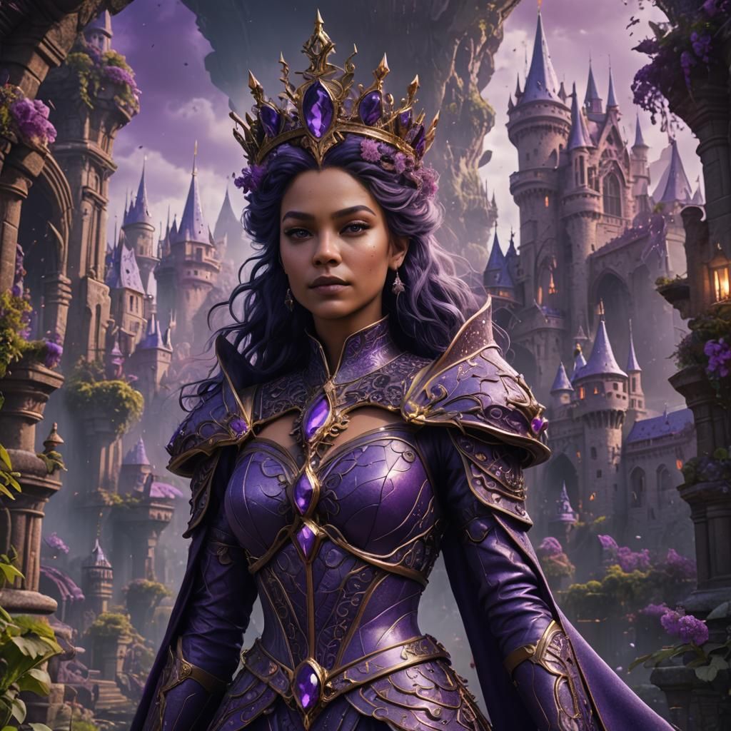 Detailed Purple Queen Fantasy Concept Art