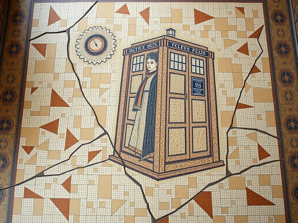 A Faded Greco-Roman Mosaic in a Weathered Caldarium Floor