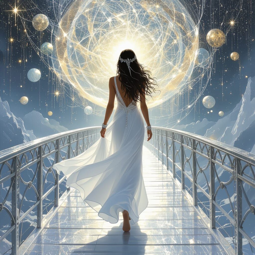 Ethereal Traveler Ascends Infinite Bridge