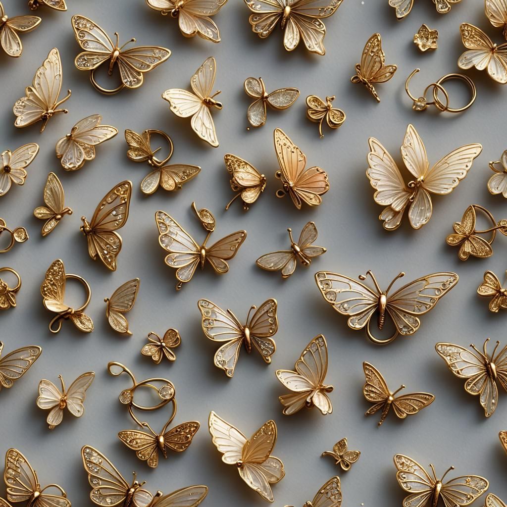 Beautiful Blonde Fairy with Art Deco Wings