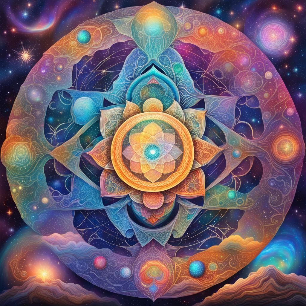 Holographic Astral Illustration of Love and Trust