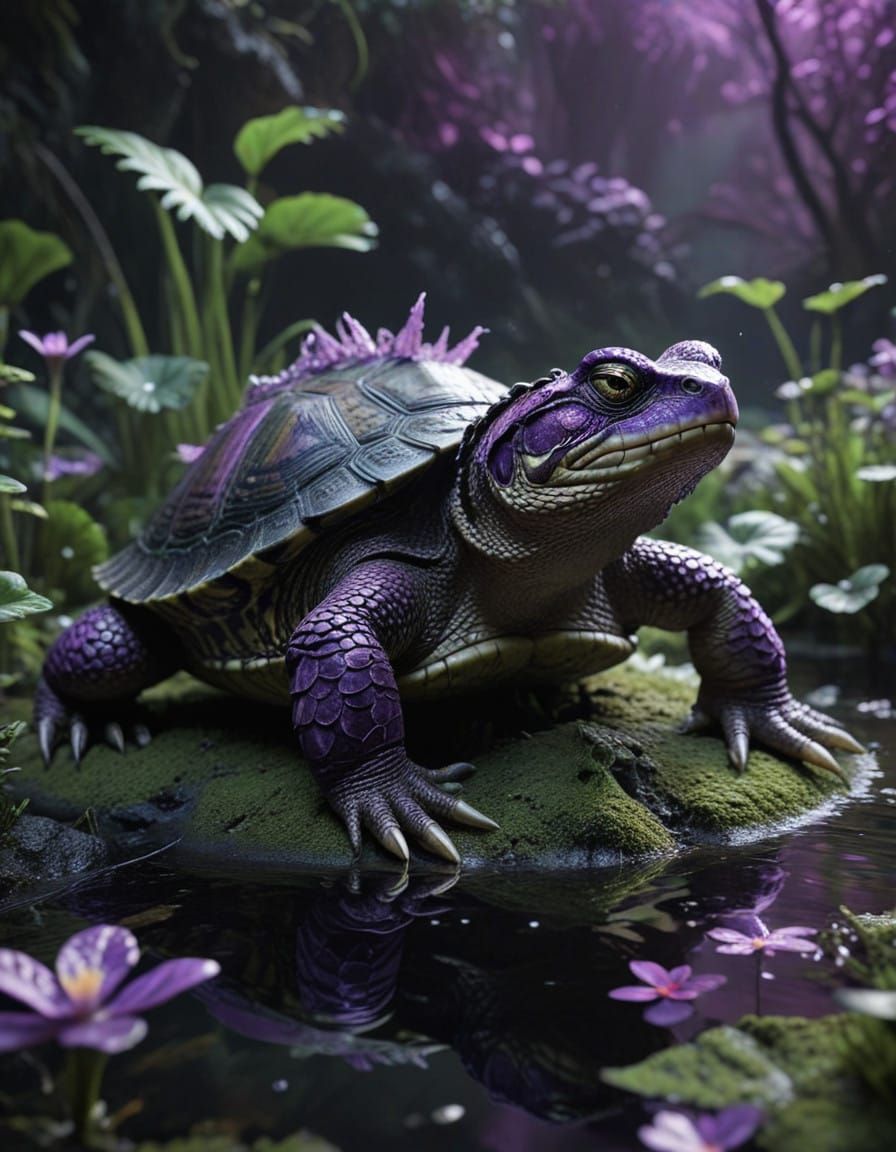 Fantastical Hybrid Creature in Deep, Dark Fantasy Art