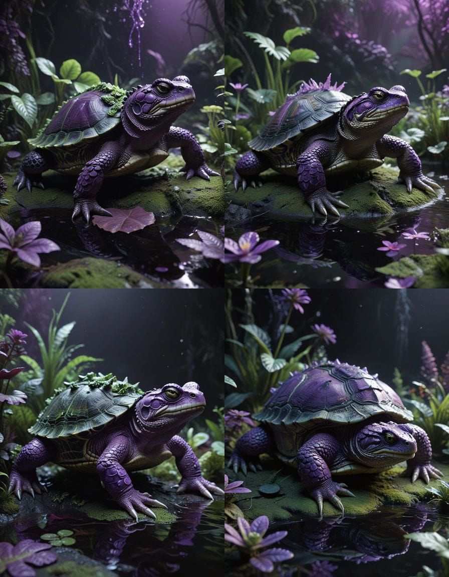 Fantastical Amphibian Hybrids in Deep, Dark Fantasy Art