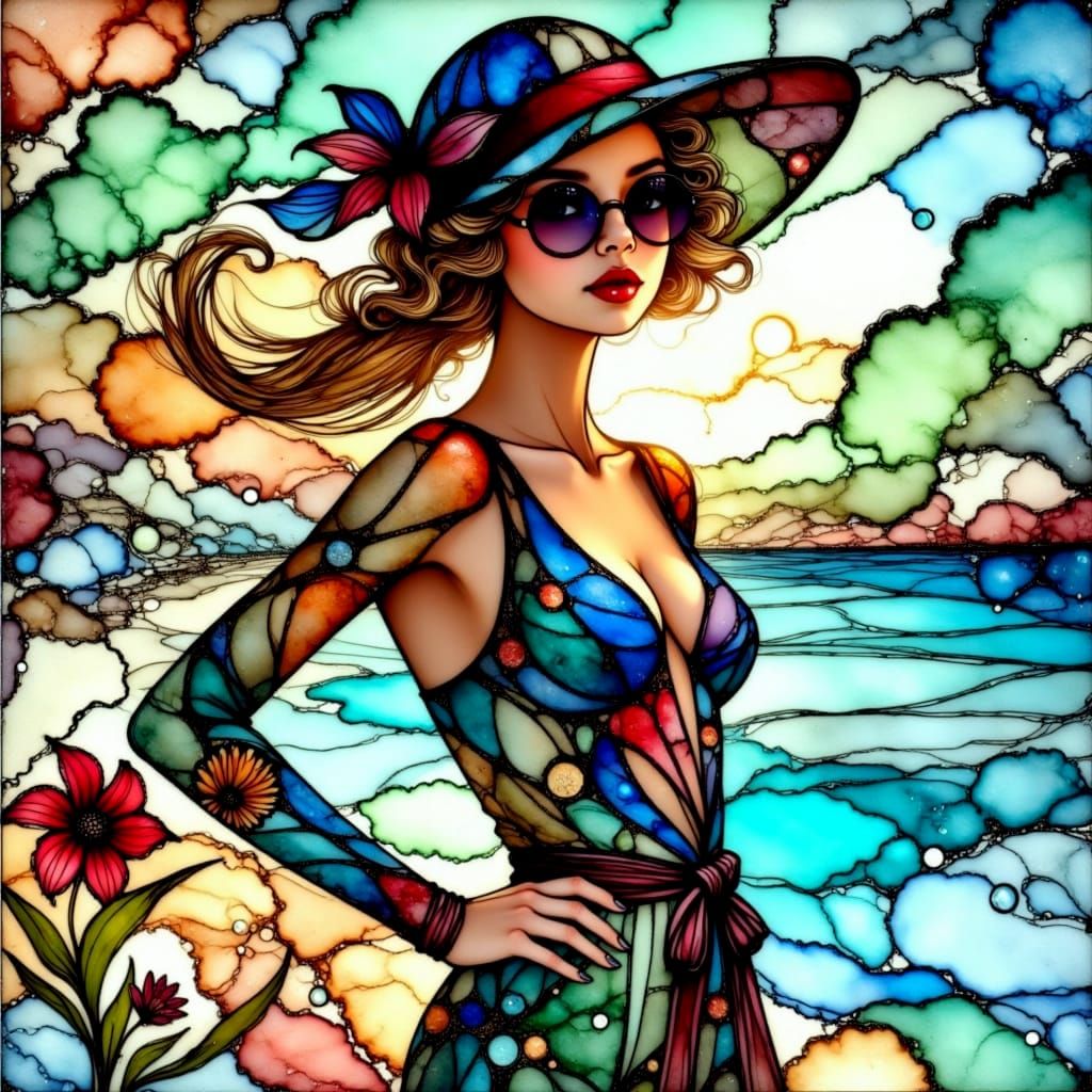 Stunning Stained Glass Goddess on the French Riviera