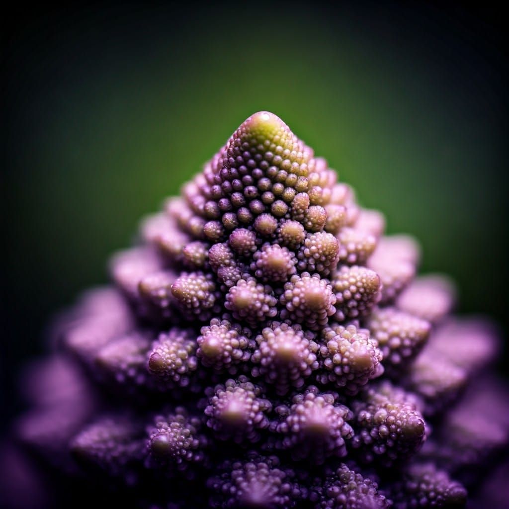 Purple Romanesco in Vibrant Close-Up