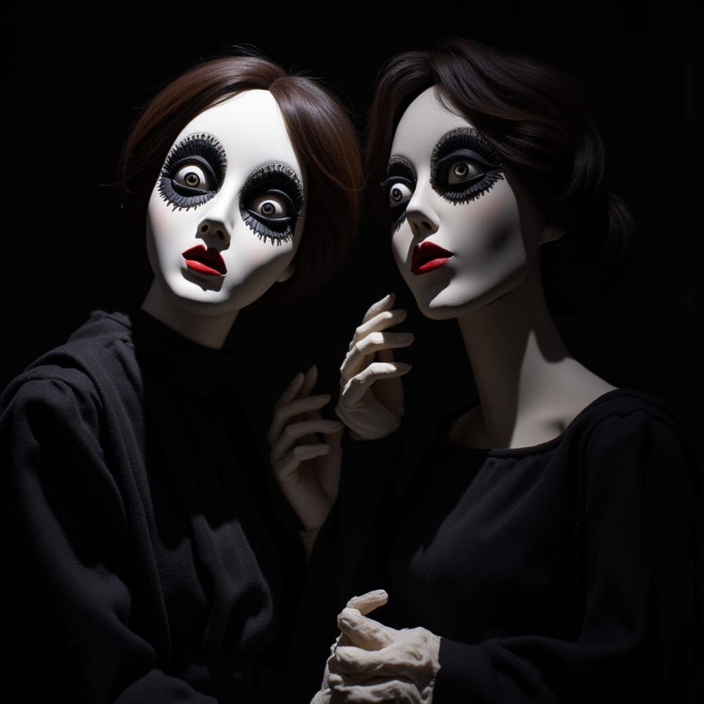 Elegant Porcelain Puppets on a Surreal Stage