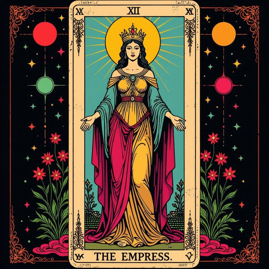The Empress Tarot Card with Postmodern Abstract Artistry
