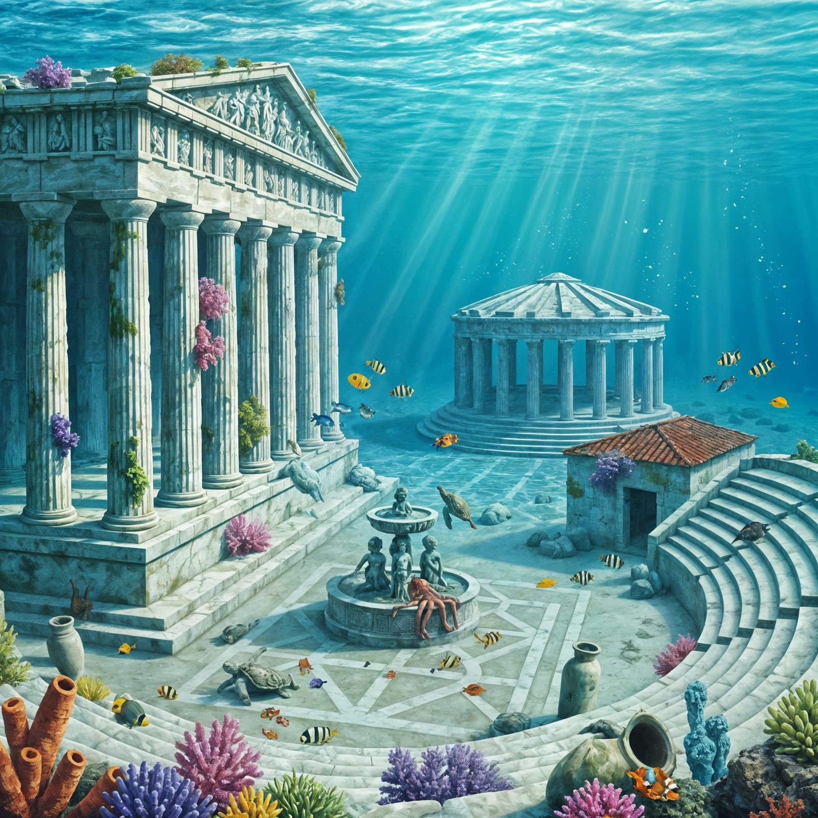 Ancient Greek City Submerged Underwater - Classical Realist ...