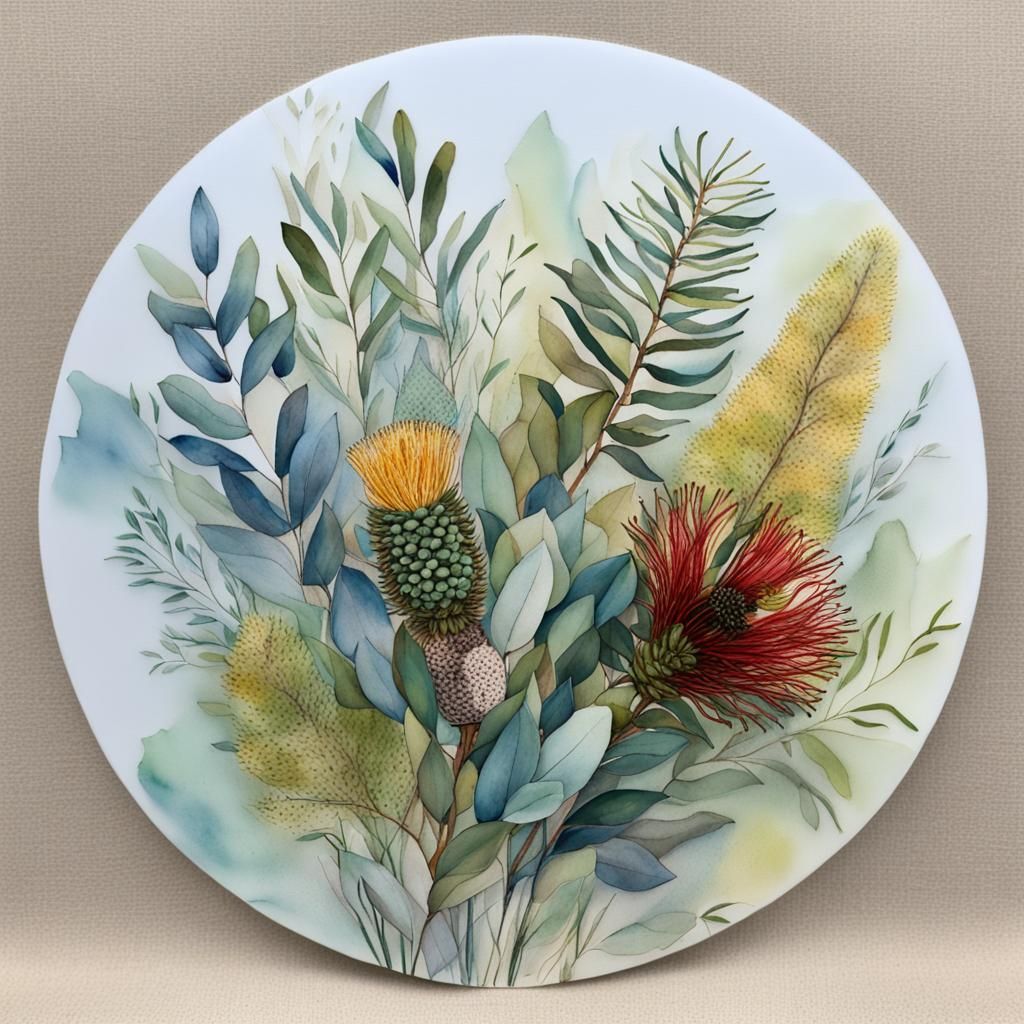 Australian Native Flower Bouquet in Alcohol Ink