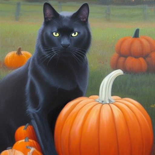 Dog and Cat in Ghost Costumes with Pumpkins