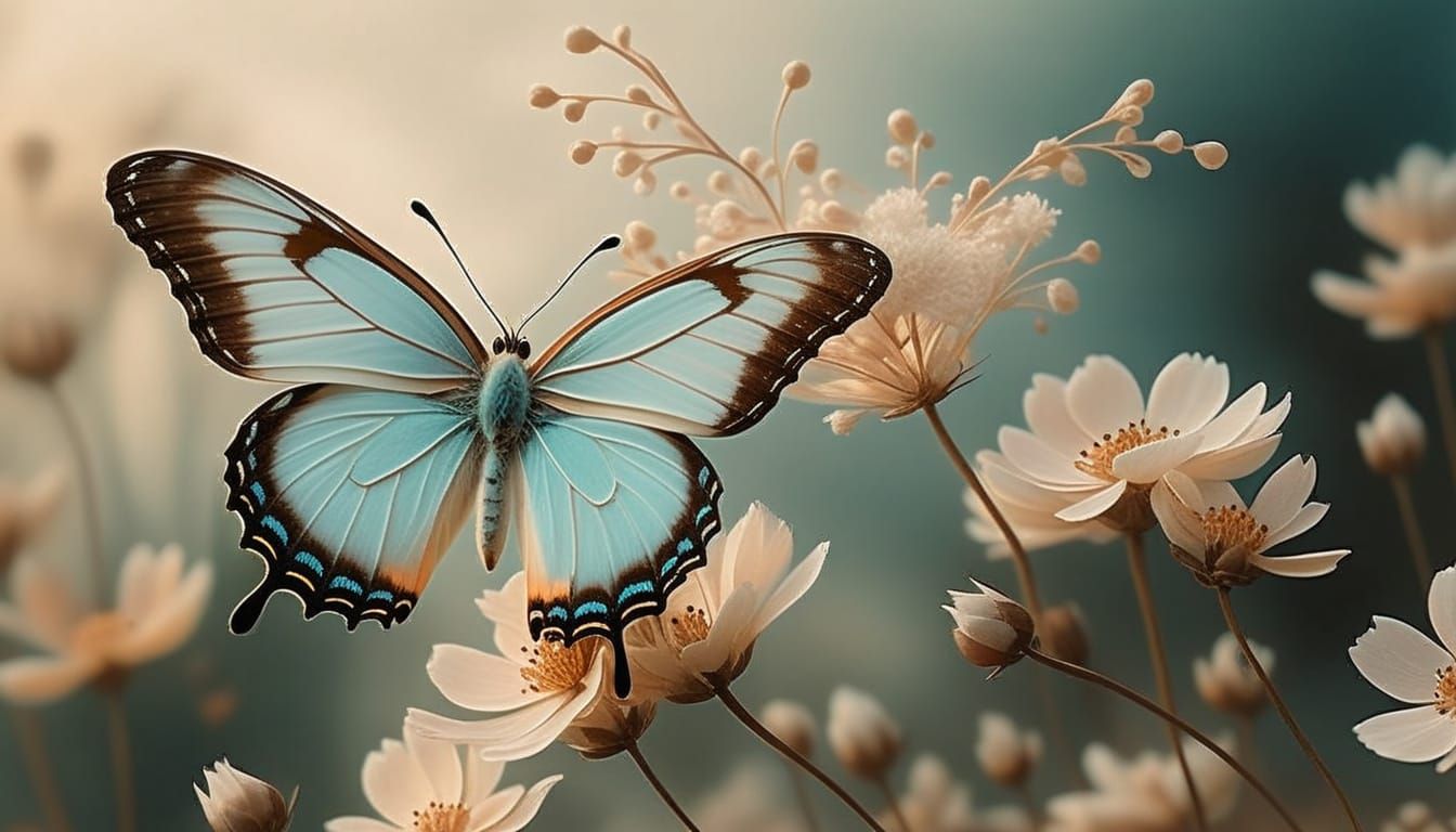 Dreamy Butterfly Dance in Whimsical Pastel Hues