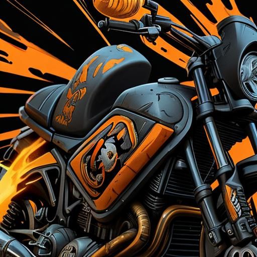 Fiery Motorcycle Graffiti Letter G Logo