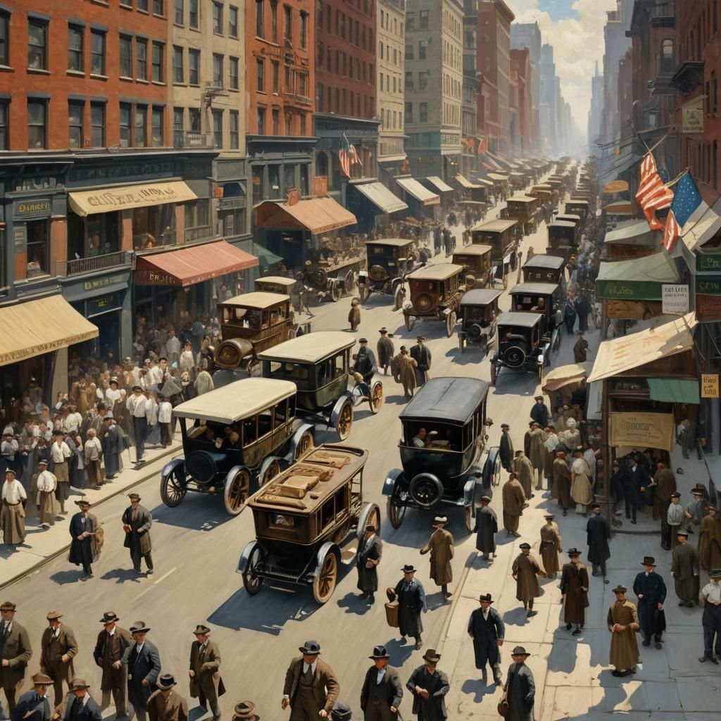 New York City Street Scene, James Gurney Style