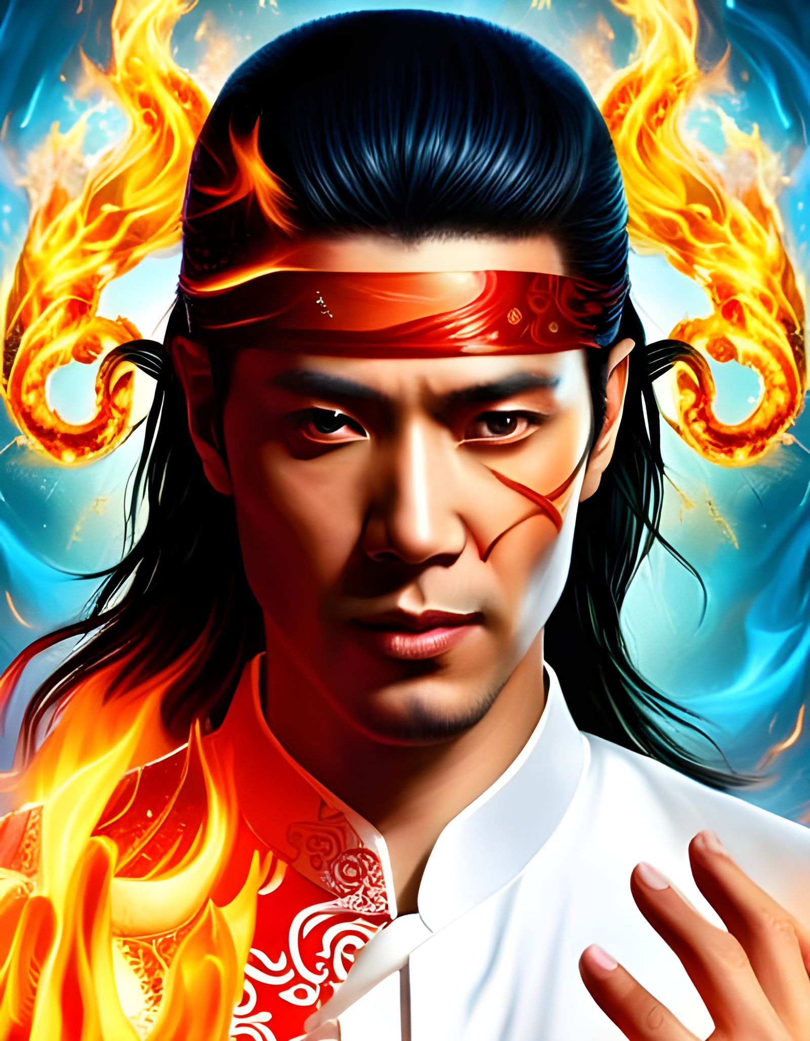 Fire God Liu Kang Portrait in Unreal Engine 5