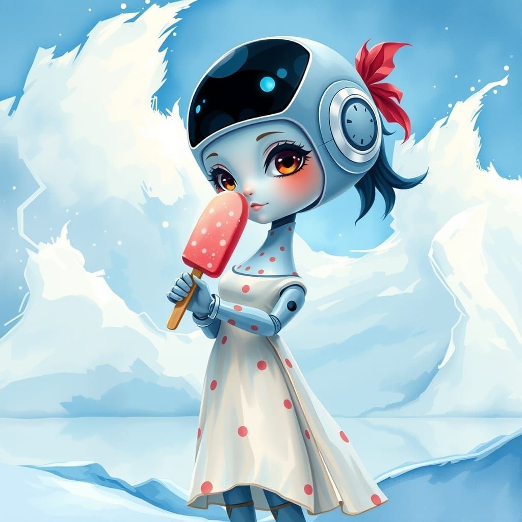 Polka Dots Android Girl O3