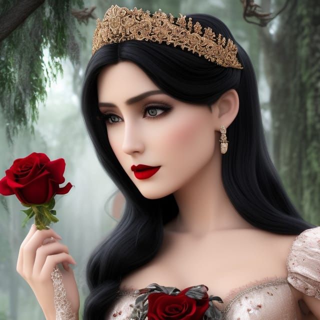 Fairytale Princess Portrait in Ultrarealistic Style