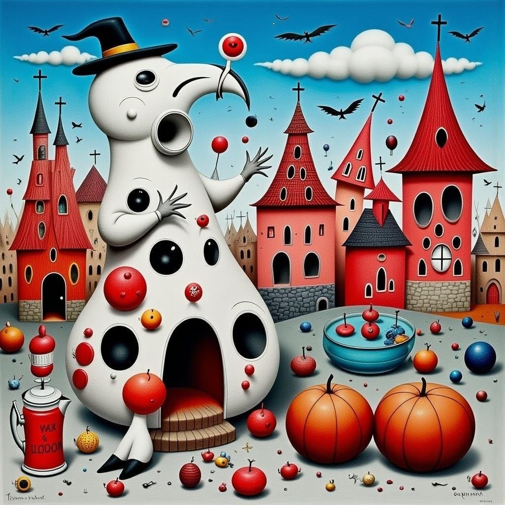 Whimsical Candy-Coated Landscape in Gouache Style