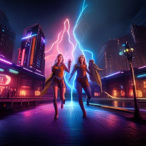 Superpowered Teens Aglow in Neon Lights