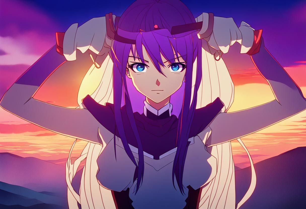 Heroic Anime Character in Studio Trigger Style