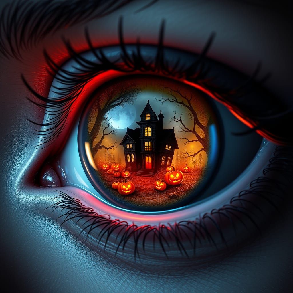 Halloween Eye: Hyper-Realistic Dark Fantasy Concept Art