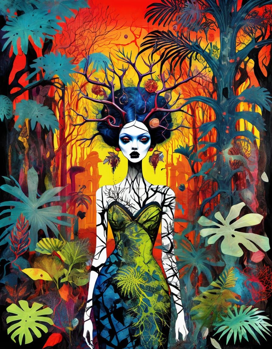 Demonic Putti in Vibrant Scottish Forest