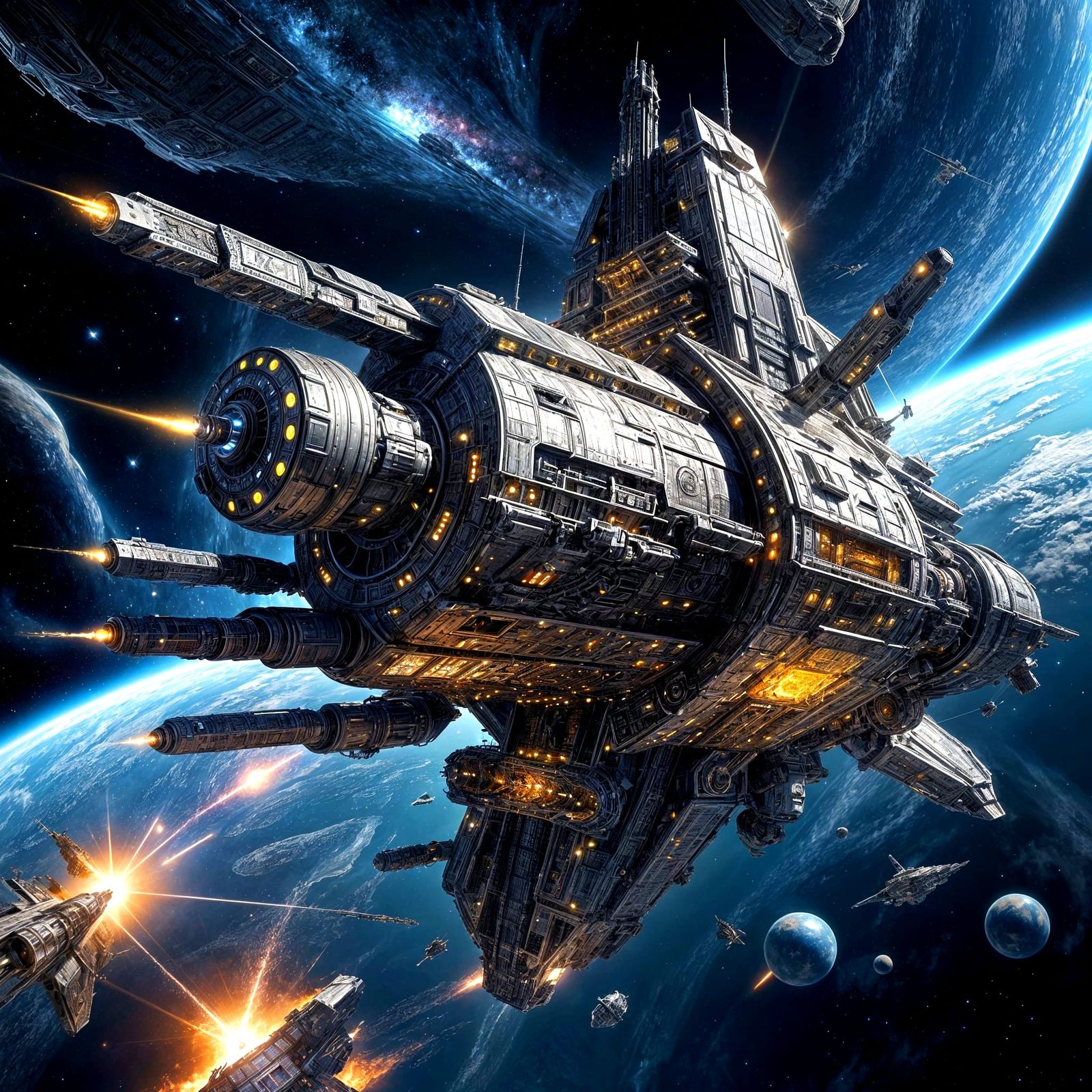 Epic Spaceship Refueling in Cosmic Splendor