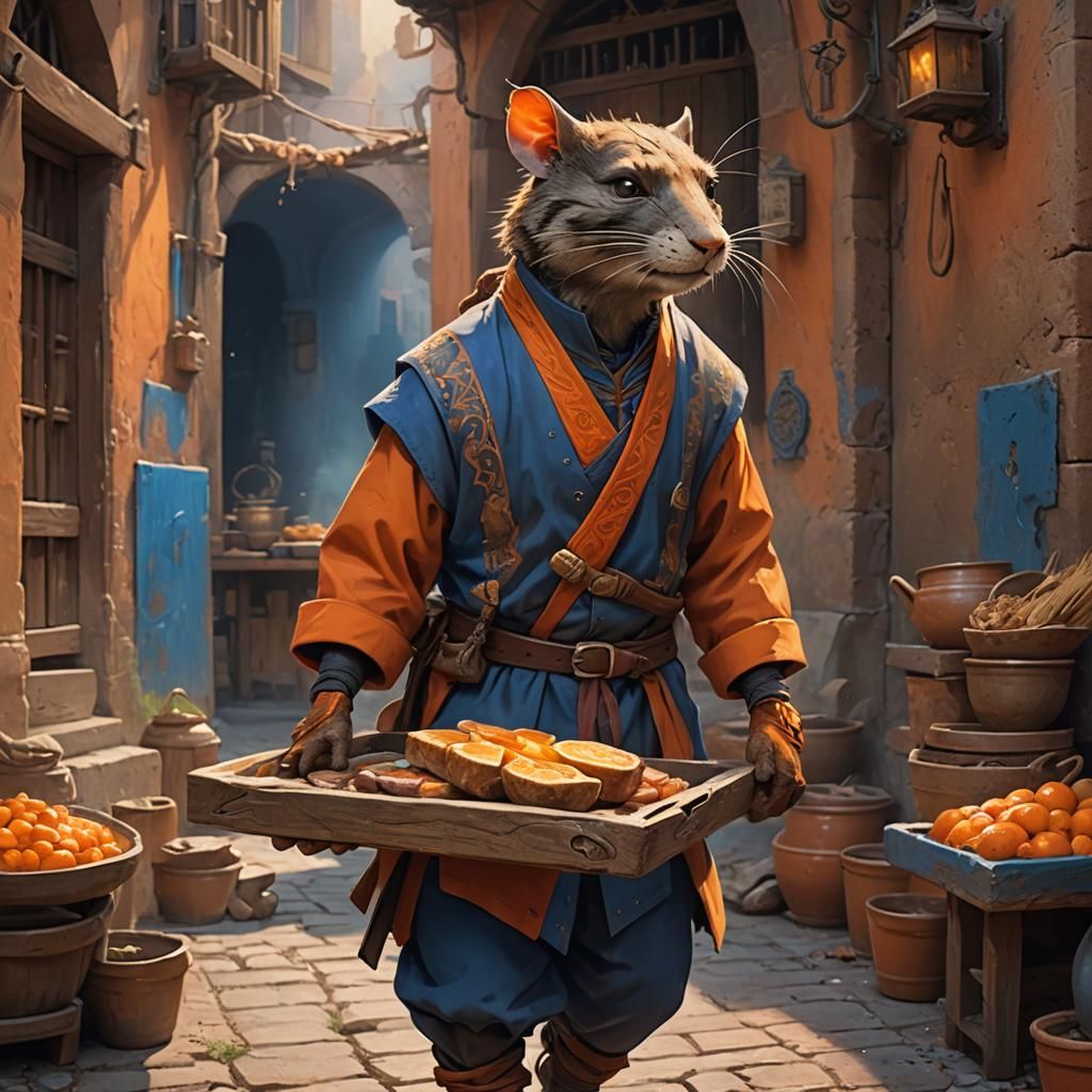 Master Splinter as Garçon: Fantasy Art Painting