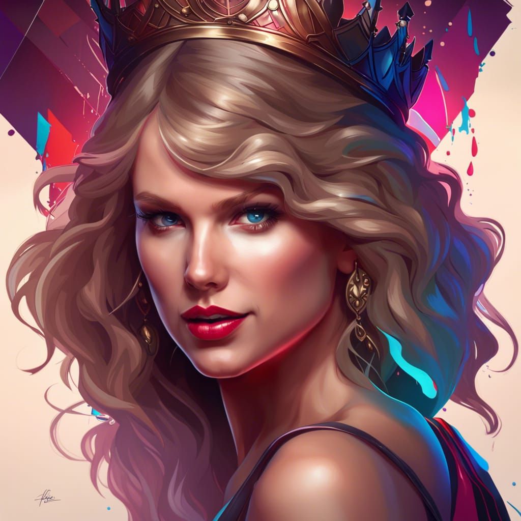 Taylor Swift as Queen: Hyperdetailed Portrait