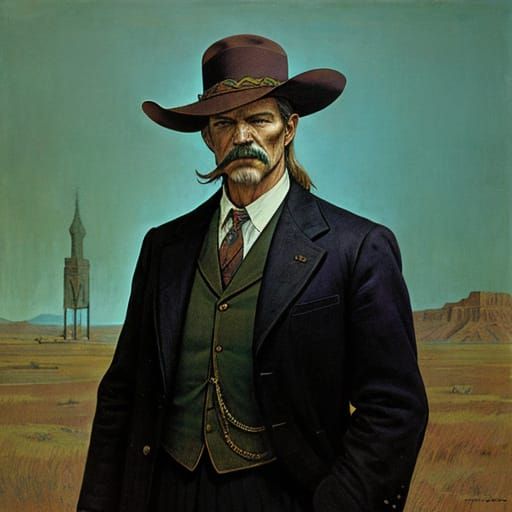 Wyatt Earp Portrait Inspired by Gurney, Picasso
