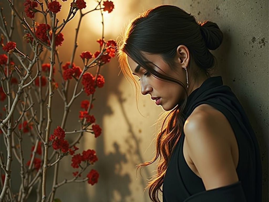 Stunning Portrait of a Modern Woman in Elegant Profile