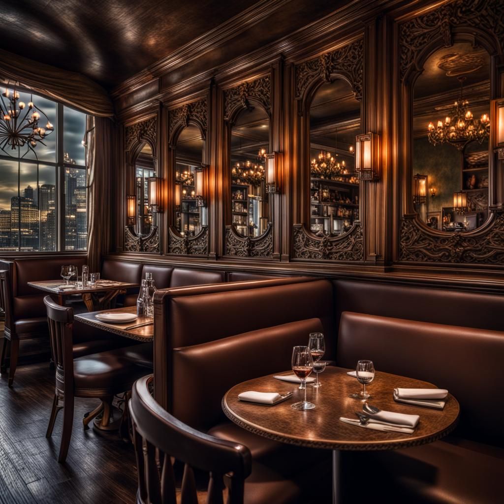 Hyperrealistic Restaurant Interior in High Definition