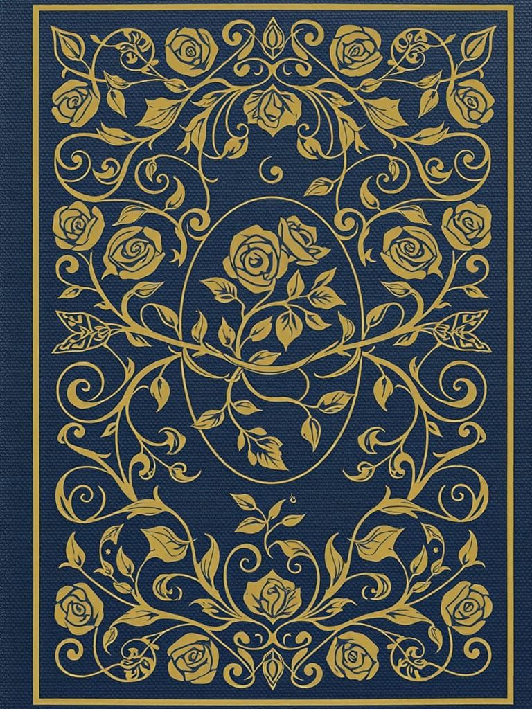 Elegant Art Nouveau Rose Vines