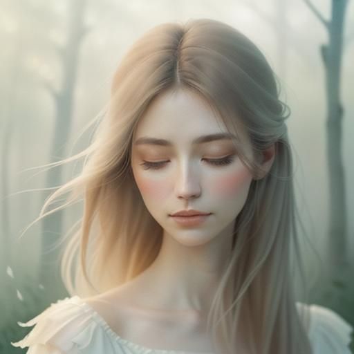 The painting would likely be rendered in a soft, watercolor ...