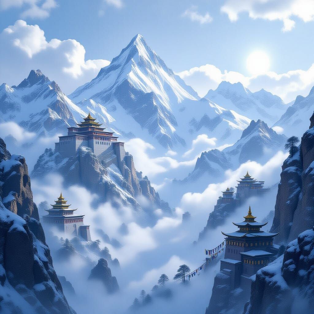 Fog-Shrouded Peaks: Monasteries in the Mist