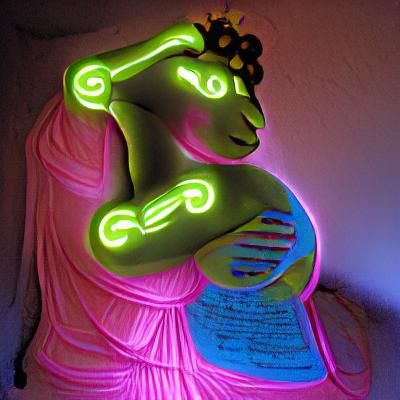 Geshtinanna, Goddess of Dreams, in Neon