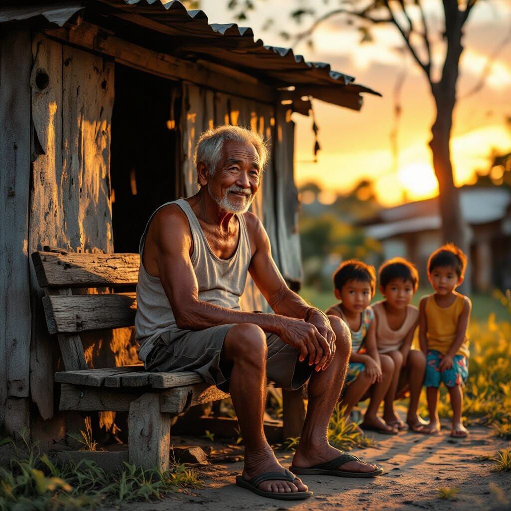 Singaporean Storyteller in Golden Light