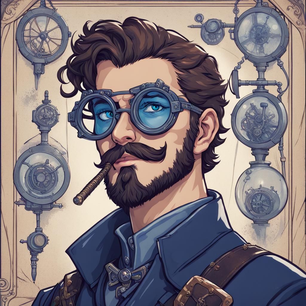 D&D Artificer Portrait in Torchlit Academy