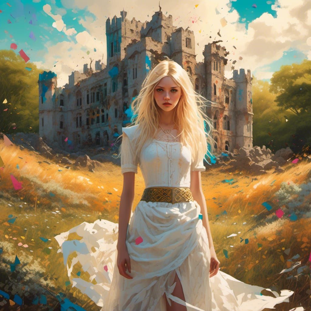 Celtic Princess in Graffiti Art Style