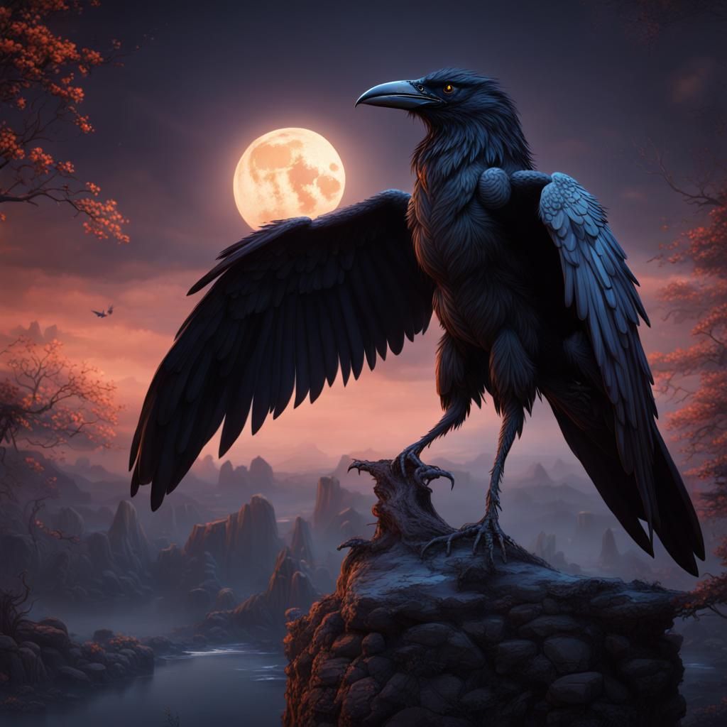 Corvus at Night: Detailed Matte Painting