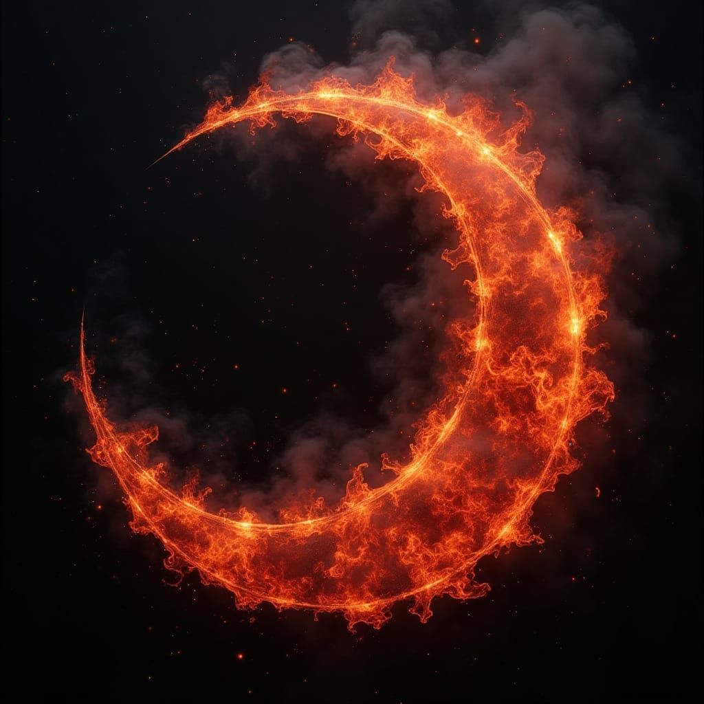 Fiery Celestial Body Engulfed in Flames