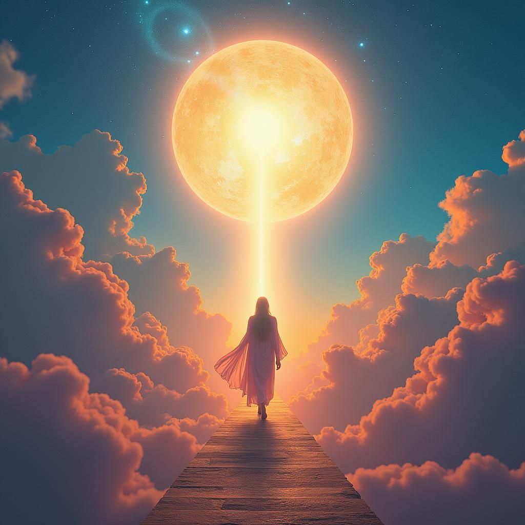 Ethereal Beings Ascend in Luminous Astral Realm