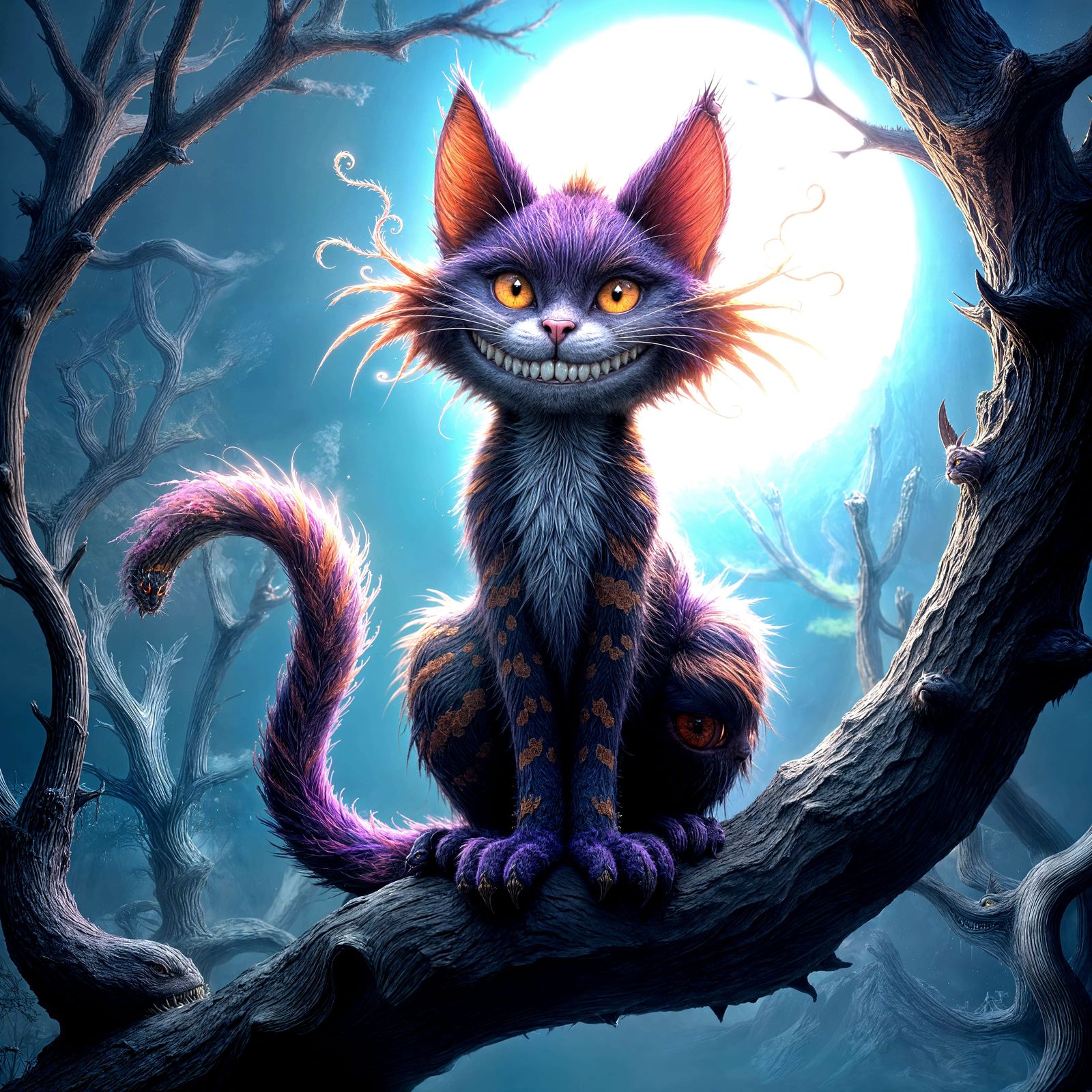 Detailed Cheshire Cat Fantasy Concept Art