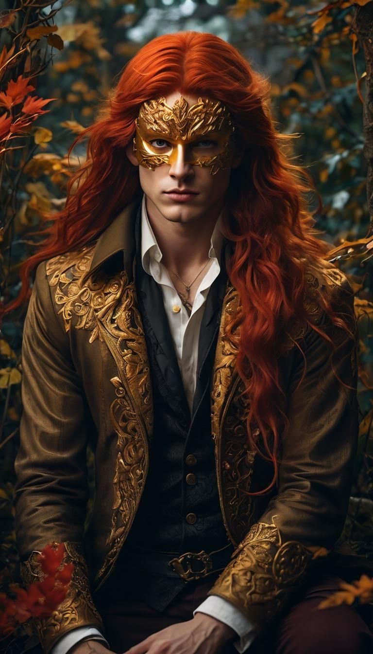 Intricate Fox Masked Hunter with Golden Eye